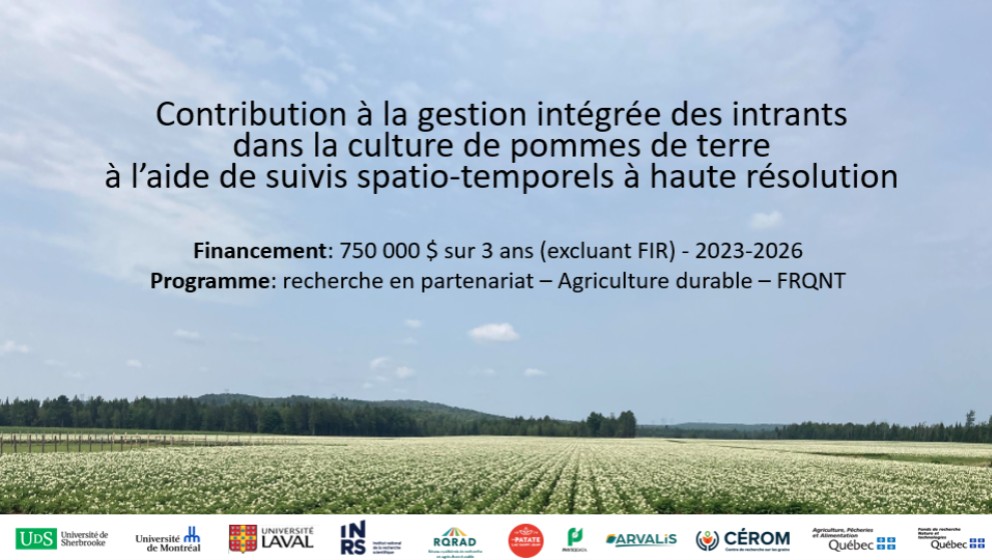 Page de couverture de la présentation sur le portrait général du projet de recherche