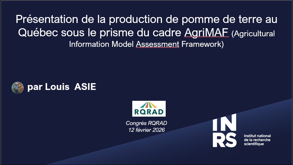Page de couverture de la présentation sur le cadre AgriMAF